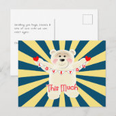 Ik hou van je "Dit veel" cute Teddy Bear Briefkaart (Voorkant / Achterkant)