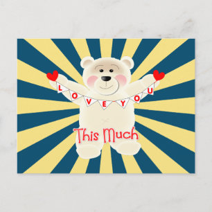 Ik hou van je "Dit veel" cute Teddy Bear Briefkaart