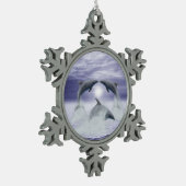 Ik hou van je dolfijnen tin sneeuwvlok ornament (Links)