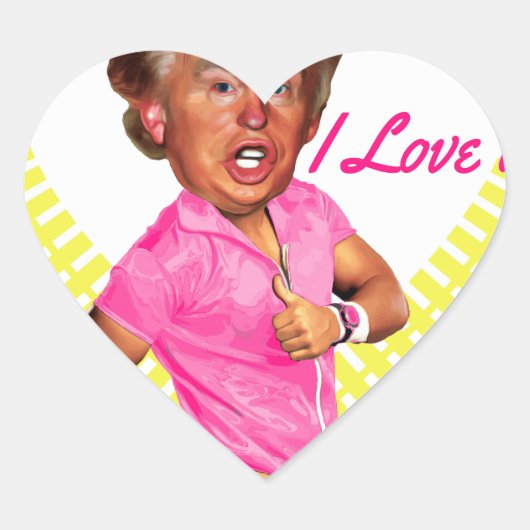 ik hou van je donald trump hart sticker (Voorkant)
