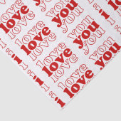 Ik hou van je drievoudige rode typografie Valentin Tissuepapier (Detail)
