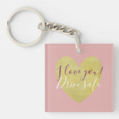 Ik hou van je drive Safe Gold Heart Keychain (Voorkant)