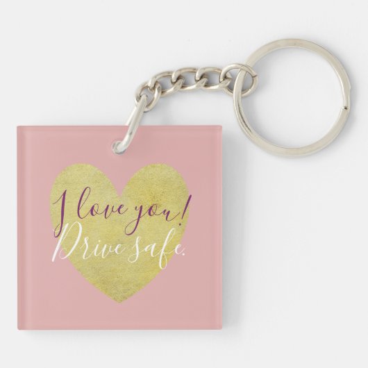 Ik hou van je drive Safe Gold Heart Keychain (Achterkant)