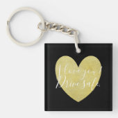 Ik hou van je drive Safe Gold Heart Keychain (Voorkant)