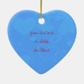 Ik hou van je dubbele hartenversiering keramisch ornament (Achterkant)