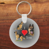 Ik hou van je Duitse herder Sleutelhanger (Voorkant)