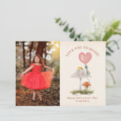 Ik hou van je dus Mush Mushrooms Valentijn Pun Fot Kaart (Staand voorkant)