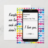 Ik hou van je E-mail Smartphone Romantische Valent Feestdagenkaart (Voorkant / Achterkant)