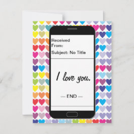 Ik hou van je E-mail Smartphone Romantische Valent Feestdagenkaart