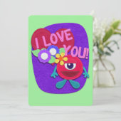 Ik hou van je! Echt waar. Felt Kijk Heart Flowers Kaart (Staand voorkant)