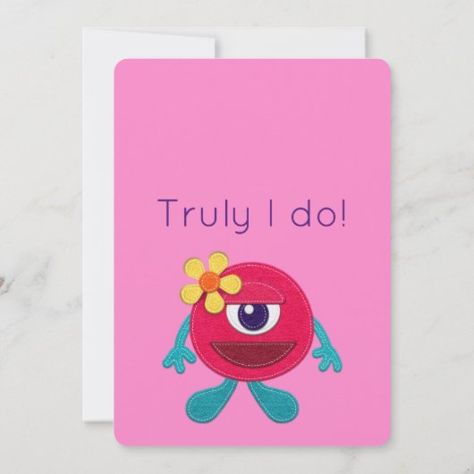 Ik hou van je! Echt waar. Felt Kijk Heart Flowers Kaart (Achterkant)