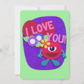 Ik hou van je! Echt waar. Felt Kijk Heart Flowers Kaart (Voorkant)