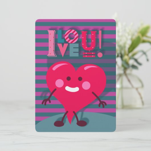 Ik hou van je! Echt waar. | U past Valentijn aan Feestdagenkaart (Staand voorkant)