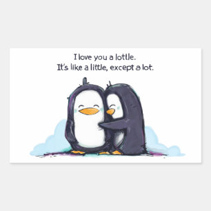 Ik hou van je een beetje pinguïns - Sticker