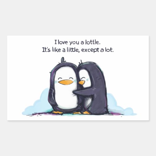 Ik hou van je een beetje pinguïns - Sticker (Voorkant)