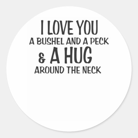 Ik hou van je, een bushel en een knuffel rond de ronde sticker (Voorkant)