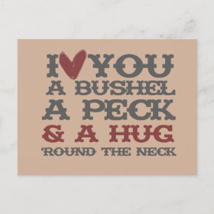 Ik hou van je, een bushel en een peck en een knuff briefkaart