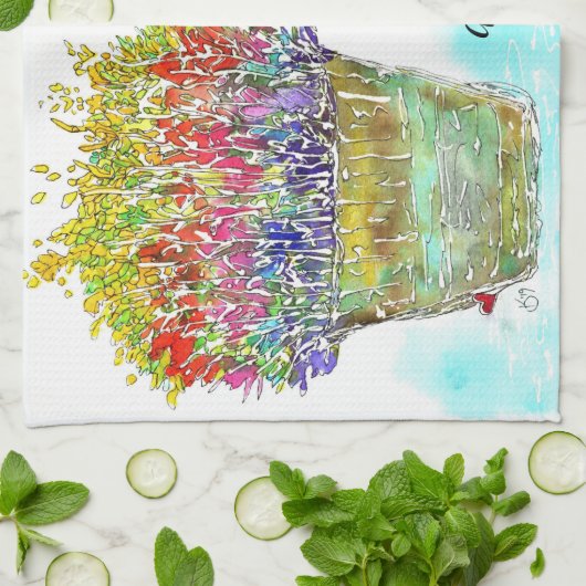 Ik hou van je een bushel en een peck keukenhanddoe theedoek (Gevouwen)