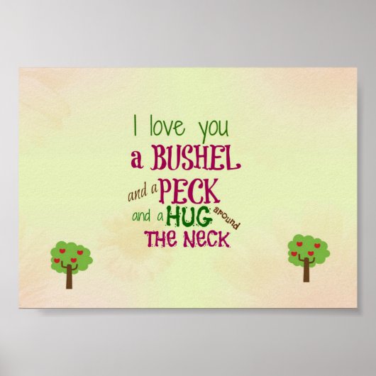 Ik hou van je, een bushel en een peck wall art poster (Voorkant)