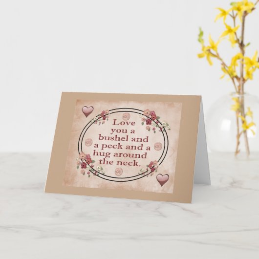 Ik hou van je, een bushel en een pik kaart (Gele Bloem)