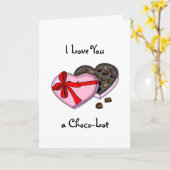 Ik hou van je een Choco-Lot Valentijnsdag Pun Kaart (Gele Bloem)