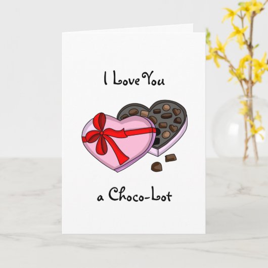 Ik hou van je een Choco-Lot Valentijnsdag Pun Kaart (Gele Bloem)
