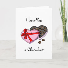 Ik hou van je een Choco-Lot Valentijnsdag Pun Kaart