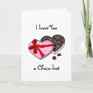 Ik hou van je een Choco-Lot Valentijnsdag Pun Kaart