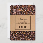 "Ik hou van je een Hele latte" koffie Sleeve en bo Kaart (Achterkant)