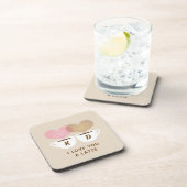 Ik hou van je een laatste aangepaste monogram Init Bier Onderzetter (Rechterzijde)