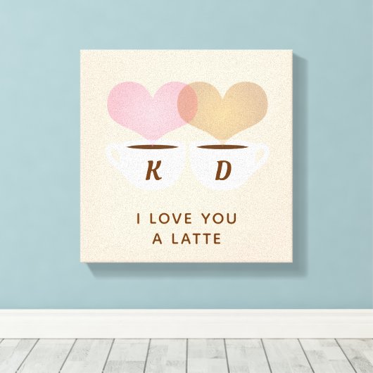 Ik hou van je een laatste aangepaste monogram Init Canvas Afdruk (Insitu (Houten vloer))