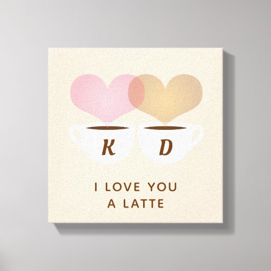Ik hou van je een laatste aangepaste monogram Init Canvas Afdruk (Voorkant)