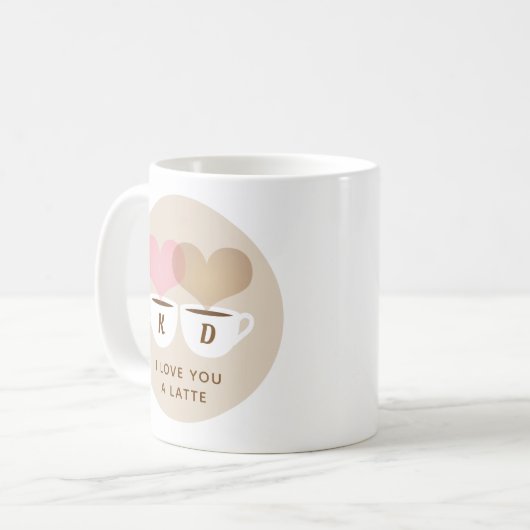 Ik hou van je een laatste aangepaste monogram Init Koffiemok (Voorkant links)