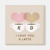 Ik hou van je een laatste aangepaste monogram Init Magneet (Voorkant)