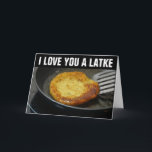 IK HOU VAN JE EEN LATKE Alle gelegenheidskaarten Kaart<br><div class="desc">IK HOU VAN JE EEN LATKE. Alle gelegenheden. Blank aan de binnenkant,  zodat je je eigen boodschap kan schrijven.</div>
