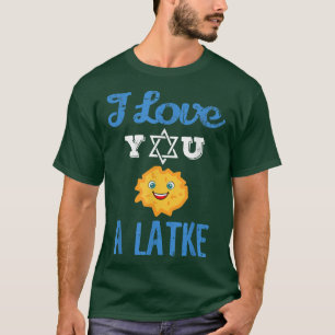 Ik hou van je, een Latke Funny Jewish Holiday Hanu T-shirt