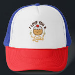 Ik hou van je een Latke Grappige Joodse Chanoeka B Trucker Pet<br><div class="desc">Chanoeka,  Pascha,  Jiddisch,  Chanoeka,  Joods,  Menora,  Jood,  Gift,  Verjaardag,  Late</div>