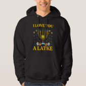Ik hou van je, een Latke grappige joodse pun Hanuk Hoodie (Voorkant)
