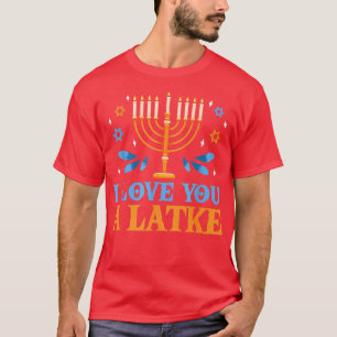 Ik hou van je, een Latke grappige joodse pun Hanuk T-shirt