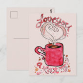 Ik hou van je, een latte briefkaart (Voorkant / Achterkant)
