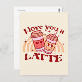Ik hou van je, een latte briefkaart (Voorkant / Achterkant)
