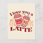 Ik hou van je, een latte briefkaart (Voorkant)