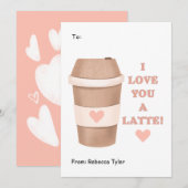 Ik hou van je, een Latte Classroom Roze Valentijns Feestdagenkaart (Voorkant / Achterkant)