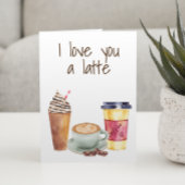 Ik hou van je, een Latte Coffee Lover Valentijn Kaart