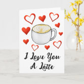 Ik hou van je een Latte Coffee Lover Valentijnsdag Kaart (Gele Bloem)