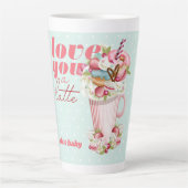 Ik hou van je een Latte Cute Retro Sweet Tredes. Latte Mok (Voorkant)