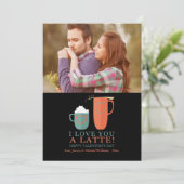 Ik hou van je, een latte feestdagenkaart (Staand voorkant)