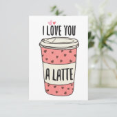 Ik hou van je, een latte flat met dank je kaart (Staand voorkant)