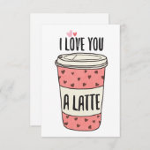 Ik hou van je, een latte flat met dank je kaart (Voorkant / Achterkant)