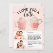 Ik hou van je een latte gepersonaliseerde Valentij Feestdagenkaart (Voorkant)